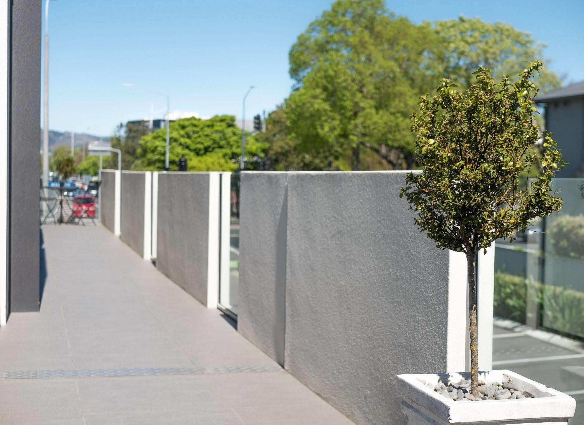 Bellano Motel Suites ไครสต์เชิร์ช ภายนอก รูปภาพ A tree in a planter box